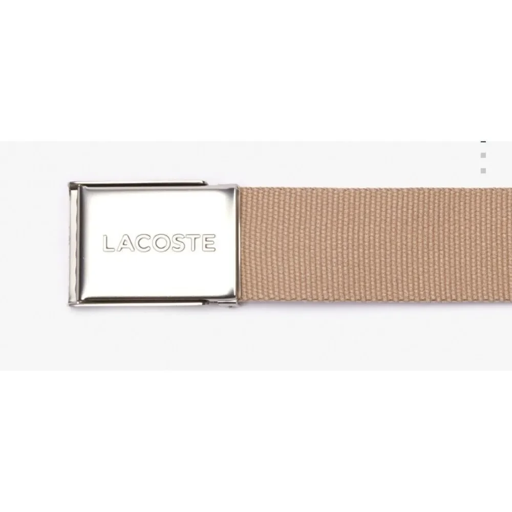 Lacoste L.12.12 Concept French Made Belt Men in Beige Size 43”